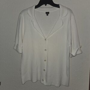 Rafaella 100% Cotton Cream Button-Down Women's Shirt